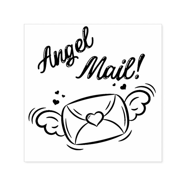 Angel Mail Self Inking Rubber Stamp (Design)