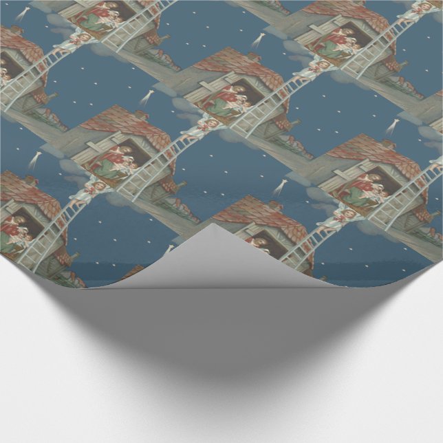 Angel Manger Nativity Jesus Christian Wrapping Paper (Corner)
