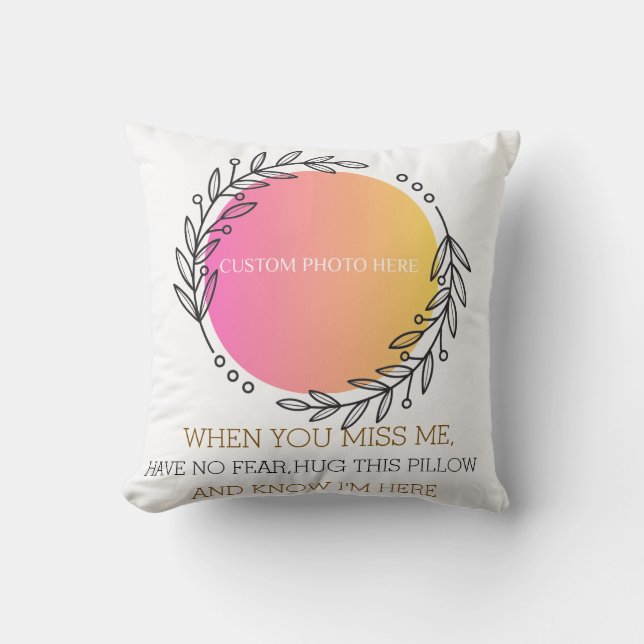 Angel Memorial Pillow with Family Photo (Front)