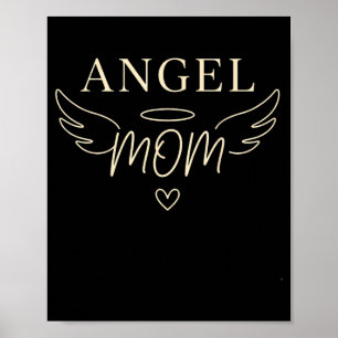 Angel Mom Forever Loved Never Forgotten Memorial Poster