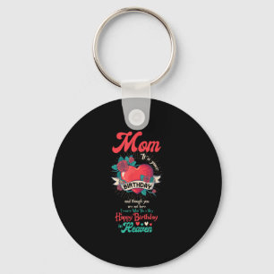 Angel Mom Happy Birthday In Heaven Memorial Day Lo Keychain