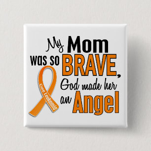 Angel Mom Leukaemia 2 Inch Square Button