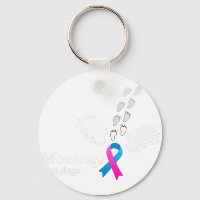 Angel Mommy . Miscarriage Awareness Infant Loss Te Keychain (Front)