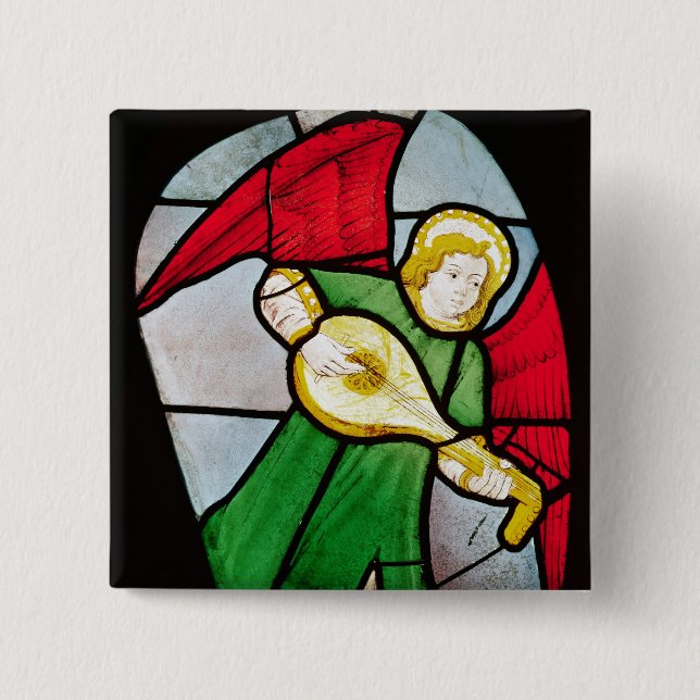 Angel Musician 2 Inch Square Button (Front)