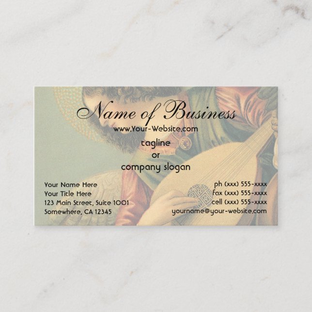 Angel Musician by Melozzo da Forlì Business Card (Front)