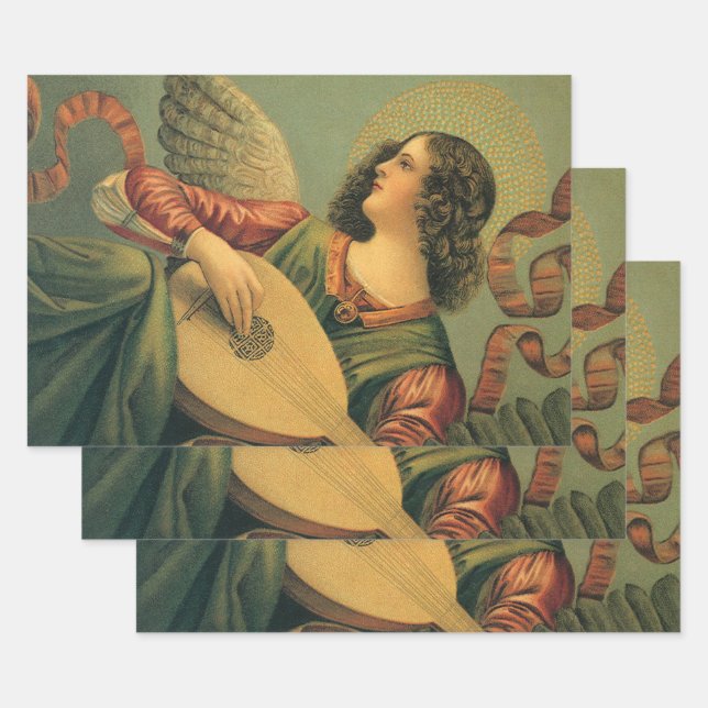 Angel Musician, Melozzo da Forli, Renaissance Art Wrapping Paper Sheet (Set)