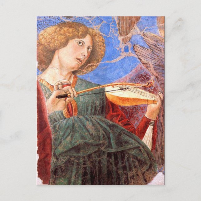 ANGEL MUSICIAN , Parchment Postcard (Front)