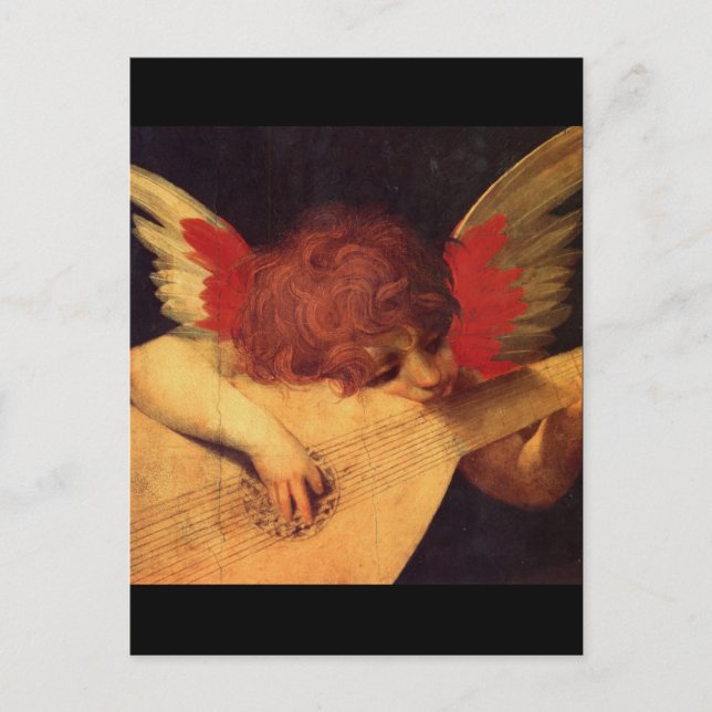 Angel Musician, Rosso Fiorentino Christian Postcard (Front)