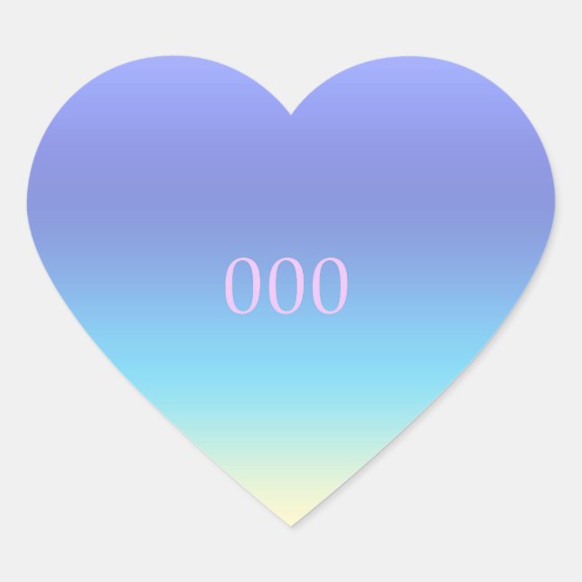 Angel Number 000 - New Opportunities Gradient  Heart Sticker (Front)