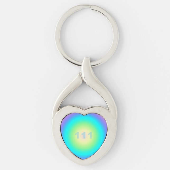 Angel Number 111 - Manifestation Heart  Keychain (Front)