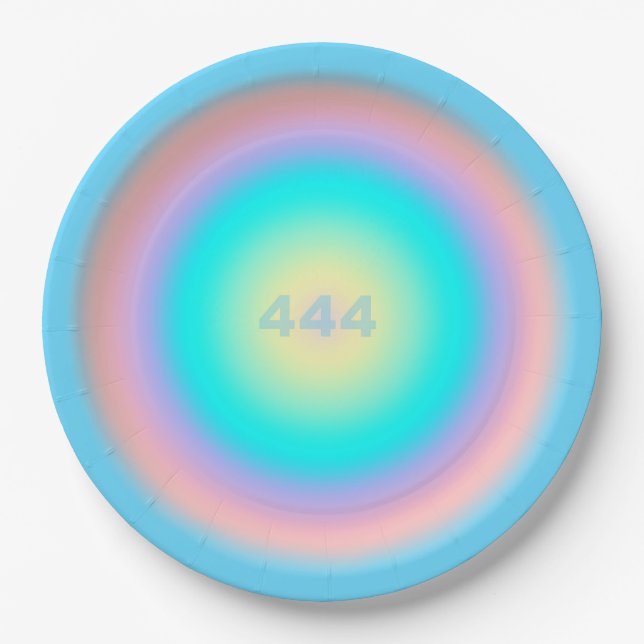 Angel Number 444 - Protection  Paper Plate (Front)