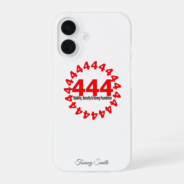 Angel Number 444 - Stability, Security & Strength iPhone 16 Case (Back)