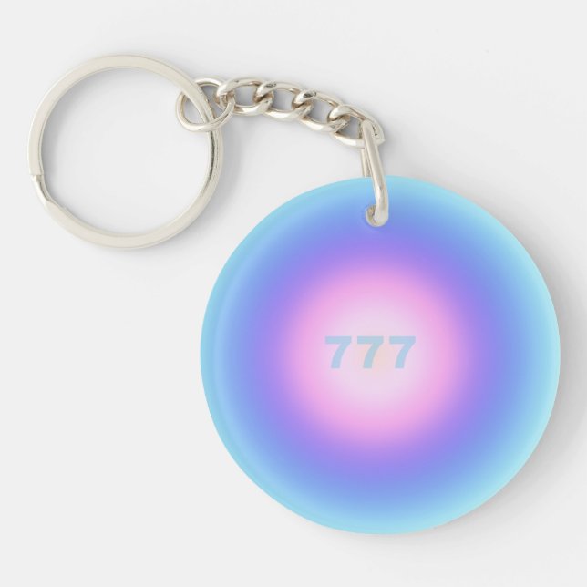 Angel Number 777 Luck - Angel Numbers Gradient  Keychain (Front)
