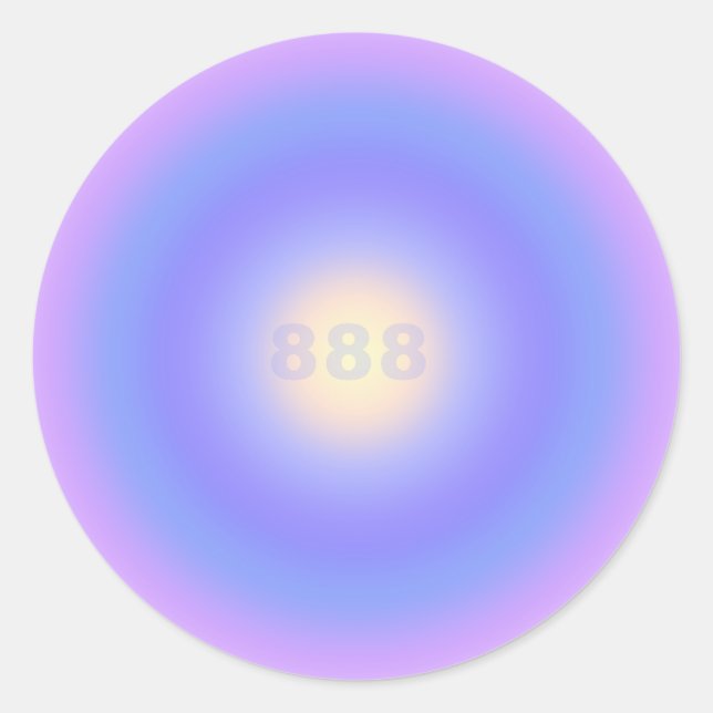 Angel Number 888 Balance - Angel Numbers Gradient  Classic Round Sticker (Front)