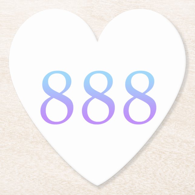 Angel Number 888 - Balance Heart   Paper Coaster (Front)