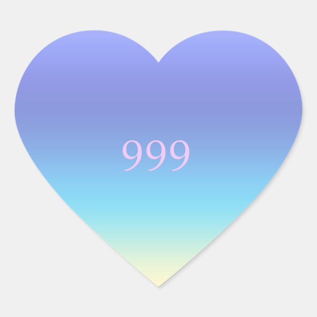 Angel Number 999 -  Heart Sticker (Front)