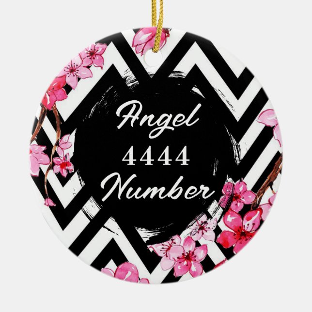 Angel Numberr "4444"  Ceramic Ornament (Front)
