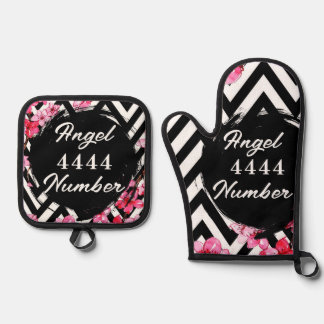 Angel Numberr "4444"  Oven Mitt & Pot Holder Set