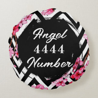 Angel Numberr "4444"  Round Pillow