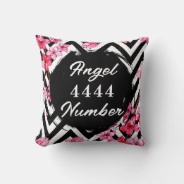 Angel Numberr "4444"  Throw Pillow