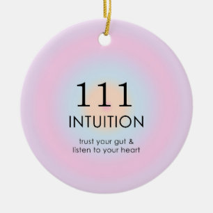 Angel Numbers Numerology 111 Intuition   Ceramic Ornament