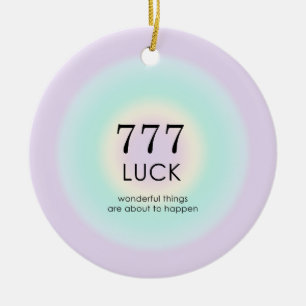 Angel Numbers Numerology 777 Luck  Ceramic Ornament