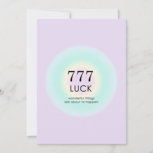 Angel Numbers Numerology 777 Luck   Invitation (Front)