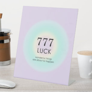 Angel Numbers Numerology 777 Luck   Pedestal Sign
