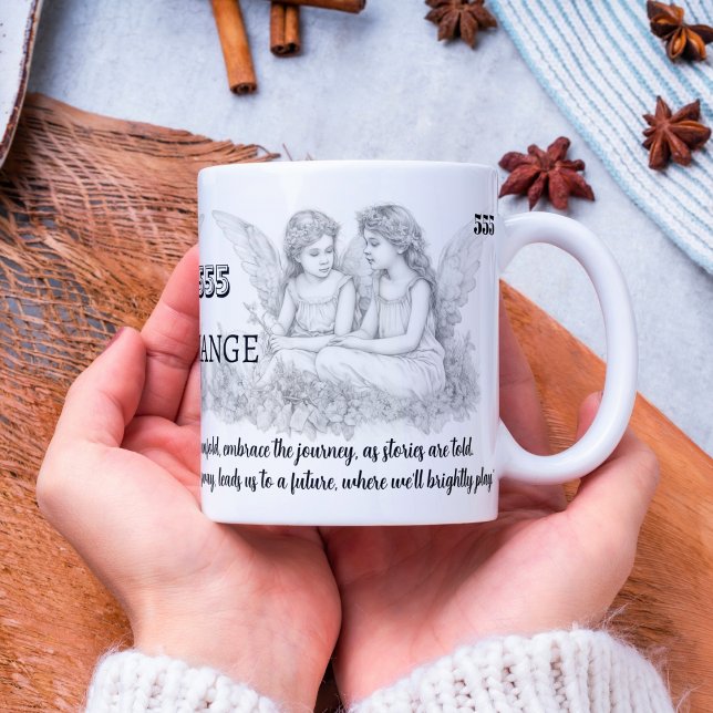 Angel Numéro 555 - Changement - Mug Avec Citation (Créateur téléchargé)