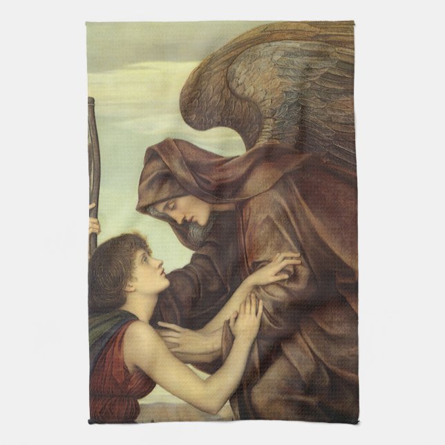 Angel of Death by Evelyn De Morgan Kitchen Towel (Vertical)