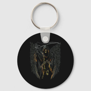Angel Of Death Grim Reaper Scary Halloween Occult Keychain