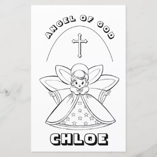 ANGEL OF GOD PRAYER COLORING PAGE