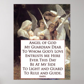 Angel of God Prayer Poster
