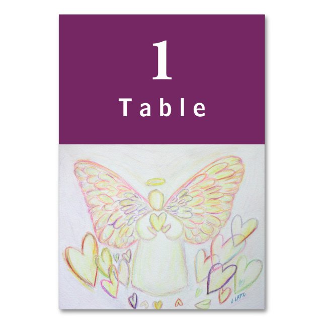 Angel of Hearts Inspirational Custom Table Cards (Front)
