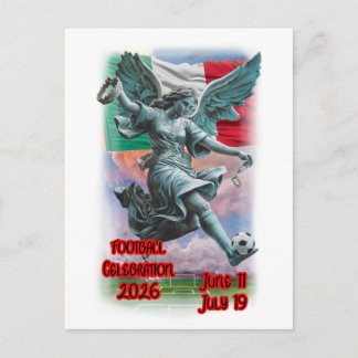 Angel of Independence Celebrates Football on a Holiday Postcard