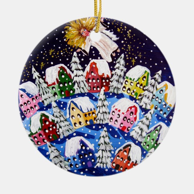 Angel of Joy Round Holiday Ornament (Front)