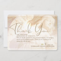 Angel of Light Memorial Sympathy Thank You Card