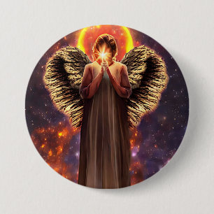 Angel Of Love And light Original Fantasy Art 3 Inch Round Button