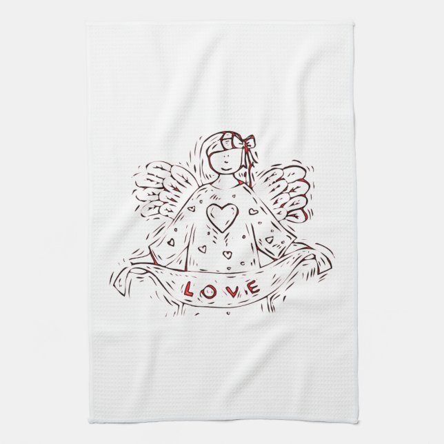 Angel of Love Kitchen Towel (Vertical)