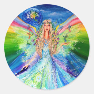 Angel of Peace Classic Round Sticker