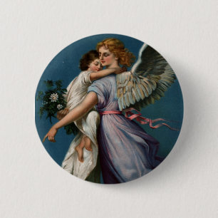 Angel of peace vintage design (1901) button/pin 2 inch round button