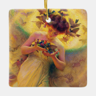“Angel of the Birds” by Franz Dvorak Ceramic Ornament