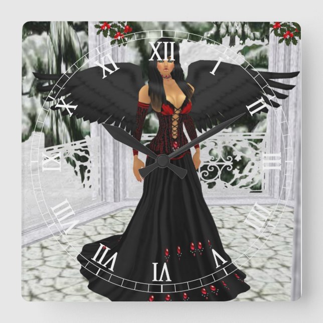 Angel Of The Dark Roman Numeral Clock (Front)