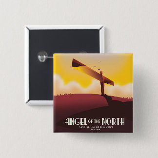 Angel of the North Vintage travel poster. 2 Inch Square Button
