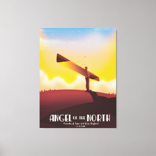 Angel of the North Vintage travel poster. Canvas Print