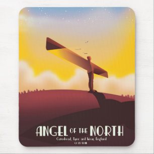 Angel of the North Vintage travel poster. Mouse Pad