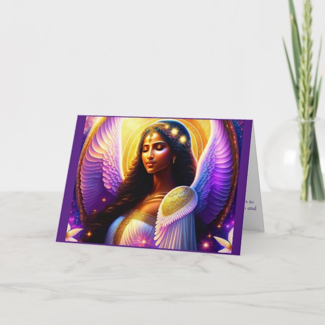 Angel of the Violet Flame Folded Note Card (Front)
