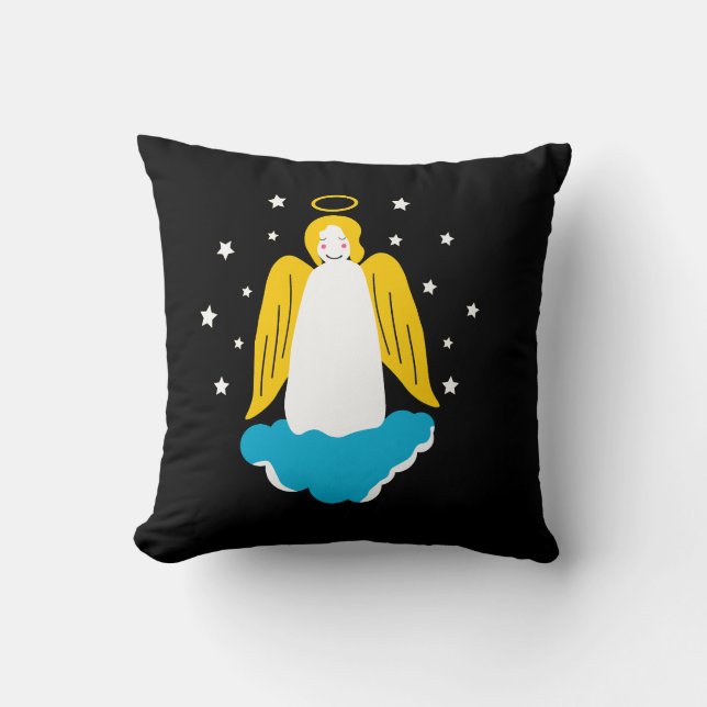 Angel on a cloud throw pillow (Front)