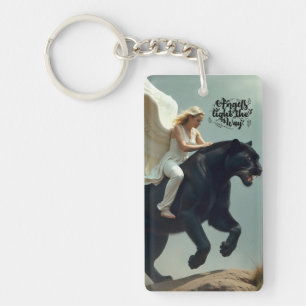 ANGEL ON PANTHER Acrylic Keychain