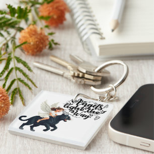 ANGEL ON PANTHER KEYCHAIN